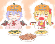 あー！このシチュー、かぼちゃさんの顔がついてるー！