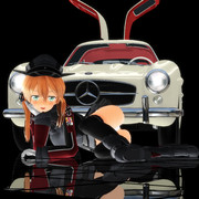 【MMD】プリケツなオイゲンさんと愛車300SL【動画もあるよ】（メルセデス・ベンツ）W198