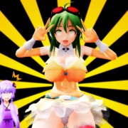 アヘ顔ダブルピースをきめるGUMIさん