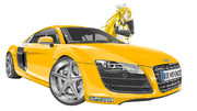 Audi R8と鏡音リン
