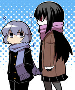 下校中なぜかマフラーを掴んではなしてくれないセンパイ