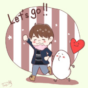 描き初め マモとコイツとスマハさん