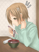 あんころもちをたべるみむら