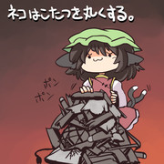 ネコはこたつを丸くする