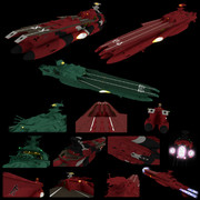 【モデル配布】ゲルバデス級航宙戦闘母艦