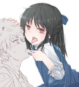 唾液交換を試みる変態ありす