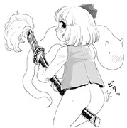 刀のお手入れするみょん