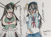 大淀と鳥海のメガネをすり替えておいたのさっ‼︎