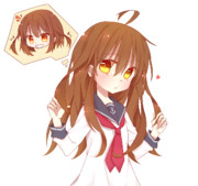 雷ちゃんとおそろいの髪型でうれしい電ちゃん