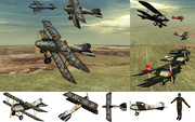 MMD用モブ戦闘機・パイロット1918セット