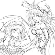 大人になったレミリアと、幼女咲夜さん。