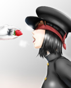 あきつ丸さん、ききイチゴチャレンジ。