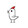 ドット絵と化したニワトリ