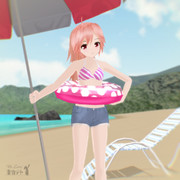 ウチのテトさんと海辺で撮影（気が早いｗ）