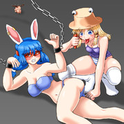 ウサギの串刺しをお供え