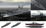 【MMD-OMF6】MMD用超弩級戦艦1945セット