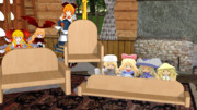 人形達と椅子