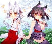 のじゃロリババア狐さま手帳型スマフォケース＆パスケース♪