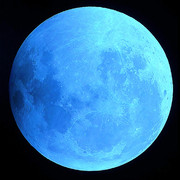 フリー素材 青色の月