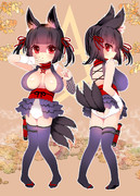 のじゃロリババア狐さま ・ロリ巨乳クロ立ち絵（グッズアンケありがとでした！）