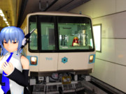 去り行く車輛（札幌市交通局7000形）