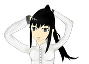 髪を結ぼうとするナーベ