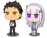 スバルとエミリア（リゼロ）ヘナ絵