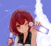 睦月とラムネを飲むとよいぞ…よいぞ…