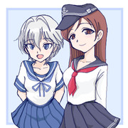 ラブライカの２人にセーラー服を着せてみました。