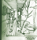 #背景版深夜の真剣お絵描き60分一本勝負 お題「日本家屋」