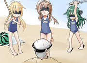 睦月型の３人にスイカ割をやらせてみた結果