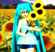 大和式ミクさんと向日葵（ひまわりレー「改」）