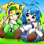 土手滑りでの二人