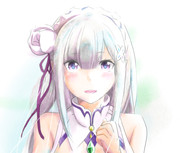エミリア 水彩っぽくしたかった