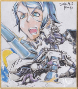 今日の色紙＃24「キマリストルーパー＆ガエリオ」