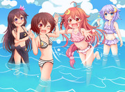 睦月型が上4人で水着絵