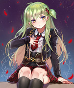 緑髪 ニコニコ静画 イラスト