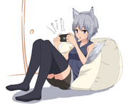 スマホゲームで遊ぶくーちゃん