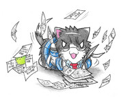 マリモ提督と任務をさばく大淀ネコ