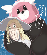 ポケモンに優しくハグされるリーリエちゃん
