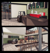 【MMDステージ配布】コーヒーチェーン店