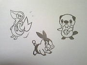 【消しゴムはんこ】ポケモンBWの御三家【作ってみた】