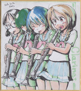 今日の色紙＃128「クラリネット1年生」