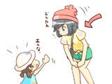 小さい子の話をかがんで聞いてあげる主人公ちゃんはえらい