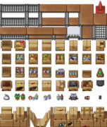 スチールラックと段ボールと小物