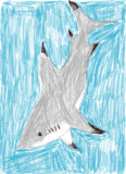 ジョーズにジョーズの絵を描いたwww