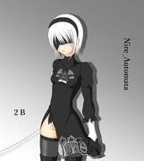 ニーアオートマタの２Bちゃん描いてみた