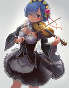 スバルくんのために演奏するレムりん