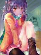 寒い中、大腿四頭筋を見せてくれる陸上部JK