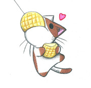 メロンパンバクつきにゃんこ